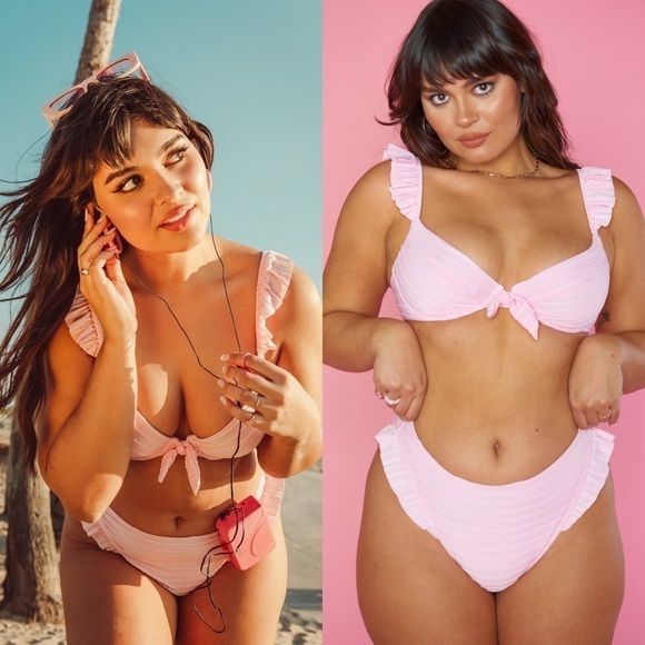 NEW Show Me Your Mumu Bella Bottoms in Frenchie Pink Rib - Picture 1 of 10